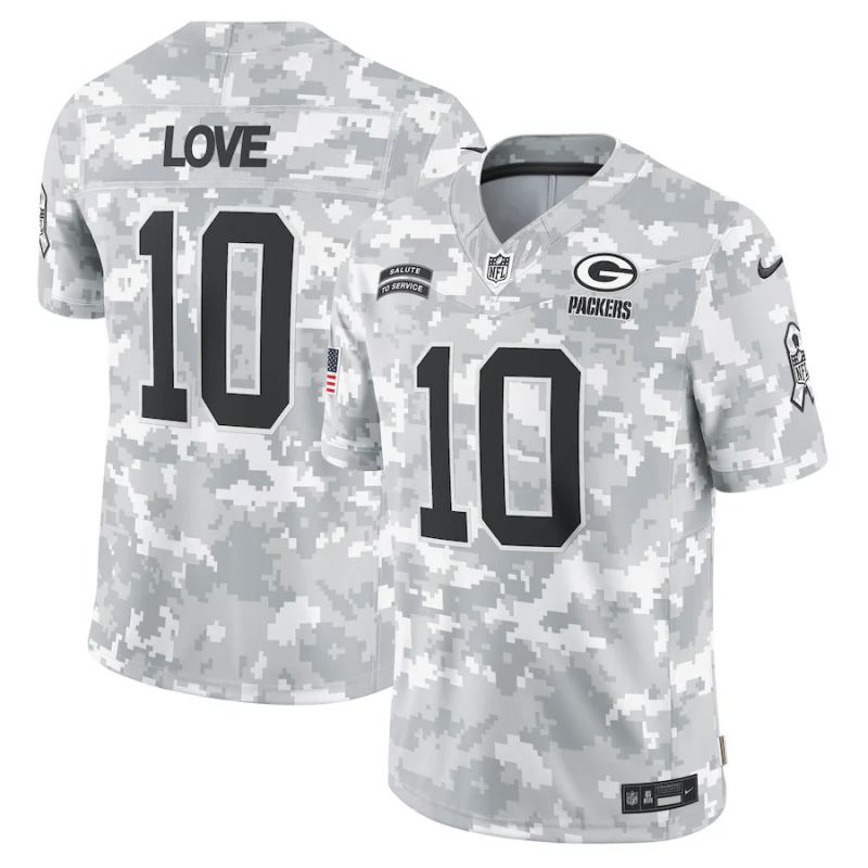 Men Green Bay Packers #10 Love Nike Arctic Camo 2024 Salute to Service Limited NFL Jersey